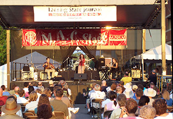 Onstage in Lansing, Michigan